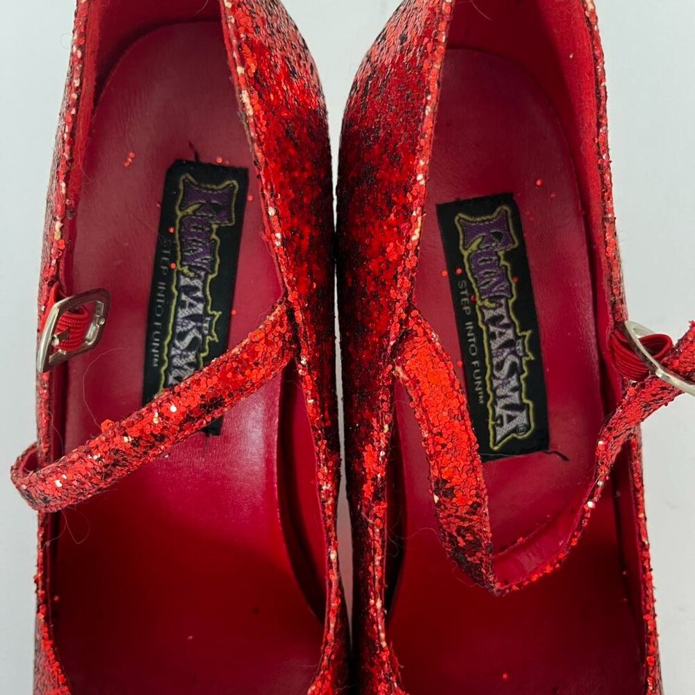 Funtasma by Pleasers Ruby Red Glitter Heels - Picture 5 of 7